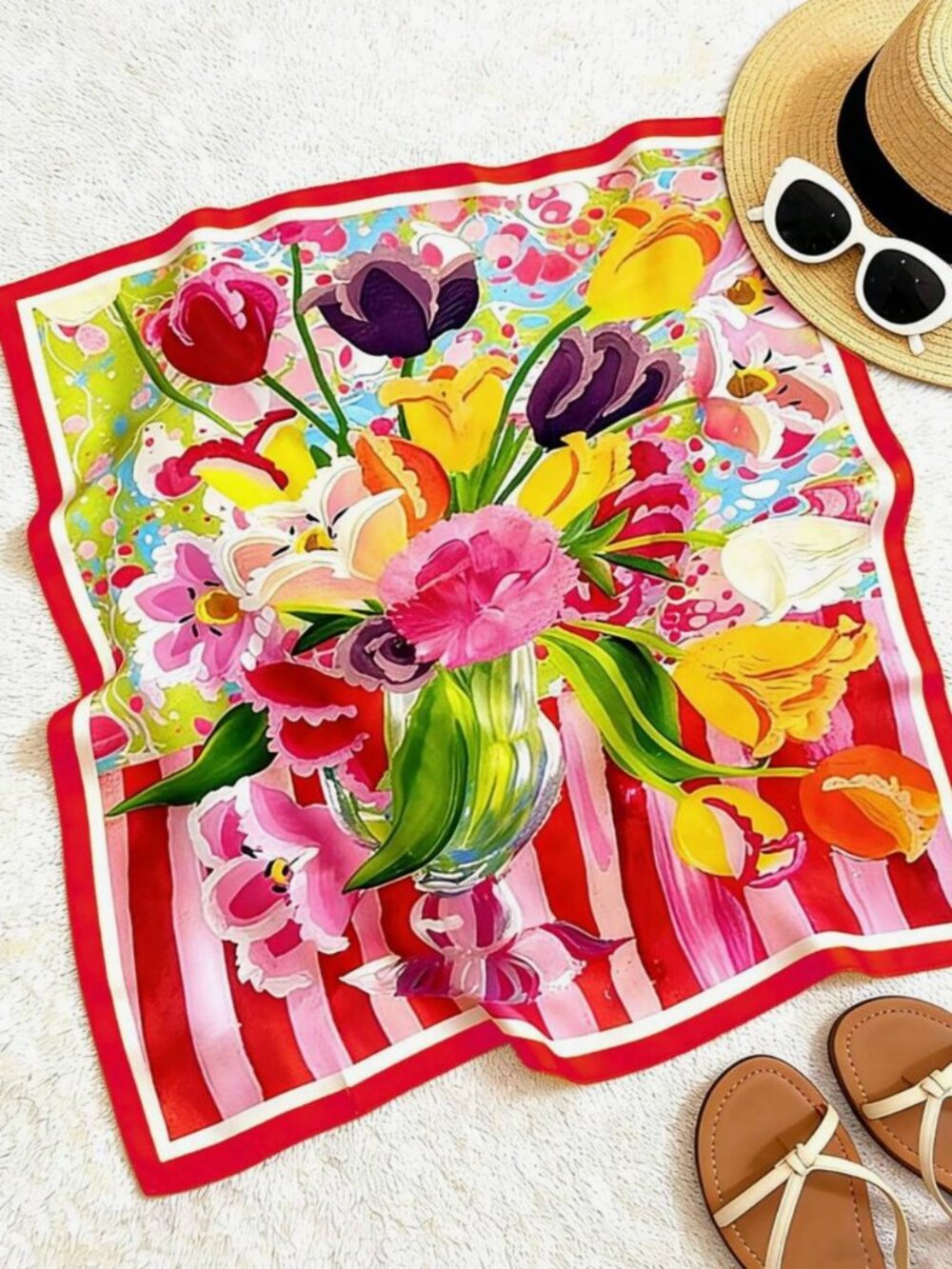 Summery Silk Scarf - Super Chic - Picture 3 of 8
